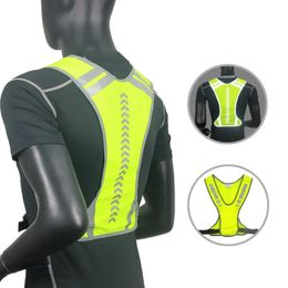Cycling Jackets Cycling Reflective Vest High Visibility Safe Jacket for Night Riding Running Jogging Cycling Motorcycle Outdoor Sports Waistcoat 231023
