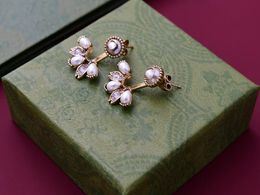 Stud Earring 2G G60 Bee Pearls Earrings in Gold Iconic Collection For Women With Dust Bag Box Fendave