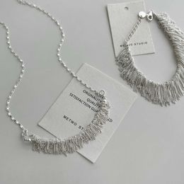 S925 Sterling Silver niche design Heavy Industry Galaxy Waterfall dazzling tassels high-end temperament necklace bracelet female