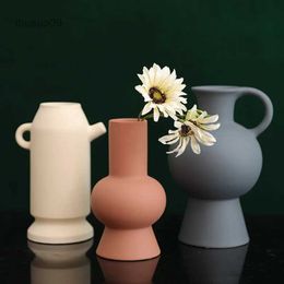 Vases Nordic modern Decorative flower pots Luxury living room decor Ceramic vases wedding decoration table Centrepieces flower vaseL24