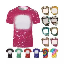Großhandel 2T-5XL gebleichte T-Shirts Sublimation individuelles Logo für DIY-Sublimationsdruck Kinder Erwachsene Tops Shirts