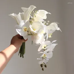 Wedding Flowers Whitney Collection Large Calla With Pure Moth Orchid Cascading Bridal Bouquet Centros De Mesa Para Boda