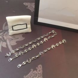 Luxury Designer Necklace Bracelet, 925 Silver Classic double Alphabet and Twist chain, Fashion Trend Jewellery Set, Christmas, High quality gifts, Wholesale