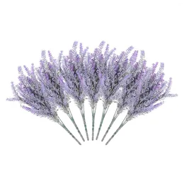 Decorative Flowers Artificial Lavender Simulation Flower Home Wedding Supplies Bouquet Decor Faux Outdoor Fake Purple