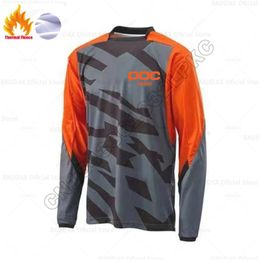 Other Sporting Goods RAUDAX POC Winter Thermal Fleece Mtb Cycling Men Downhill Jerseys MTB Bike T shirt Long Sleeve Motocross Sportwear Clothing 231023