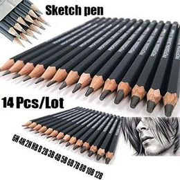 Painting Pens 14PcsSet Professional Sketch Pencil Set HB 2B 6H 4H 2H 3B 4B 5B 6B 10B 12B 1B Graphite Art Hand-Painted Pen School Stationery 231023