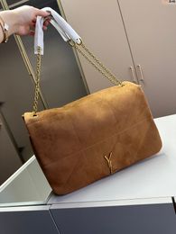 Classical Jamie Chain Bag Suede and Shearling Patchwork Raffia Flap Bag Leather Lining Magnetic Snap Tab Women Straw Shoulder Bag Crossbody Handbag 240218
