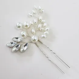 Hair Clips Women Silvery Color Crystal Pins Jewelry Accessories Plant Pearl Handmade Head Decoration Ornament Tiara