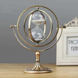 Decorative Objects Figurines Creative 30 Minute Christmas Hourglass Timer Metal Handicraft Hourglass Sand Timer Clock Shower Timer HKD231023