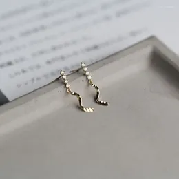 Dangle Earrings CMajor 9K Solid Gold Earring Temperament 4-row Drill Connection Twisting Pendant Minimal Simple Drop Gift For WomenKids