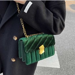 Cross Body Vintage Velvet Leater Women's Cross Body Bag Winter Luxury Fashion Soul Handbag Wallet and Bag Green and Red Wine Colorsstylishyslbags