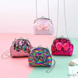 Handbags New Coin Cute Bag Card Storage Sequin Shoulder Bag Bow Purse for Girl Lovely Kindergarten Cross-Body Bag
