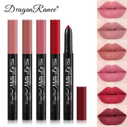 DRAGON RANEE Lipliner Lipstick Pen with Sharpener Colourful Bead Lip Oil Waterproof Lasting Cosmetics Female Makeup