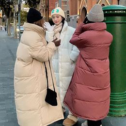 Women's Trench Coats 2023 Winter Women Long Down Cotton Parkas Casual Stand Up Collar Thick Warm Windproof Coat Fashion Female Outwear