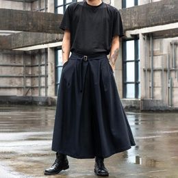 Men's Pants Men's Japan Streetwear Fashion Loose Casual Wide Leg Pant Men Punk Hip Hop Gothic Skirt Black Harem Trousers Genderless