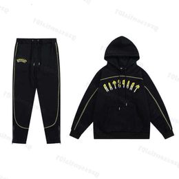Top Quality Yellow Trapstar Tracksuit Gradient Embroidered Padded Hoodie Sweatshirt Fashion Street Sportwear Sweatpants Tracksuits Women Pullover jacketstop