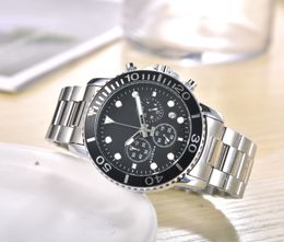 Men's Watch 2023 Men's Luxury Quartz Watch The Functions Can Work Fashion Leisure 6 Needle Multifunctional Calendar Waterproof Steel Band Watches TISS-04