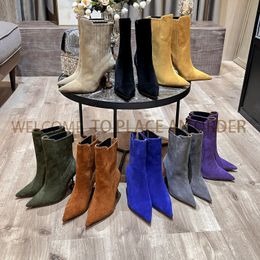 Designer Boots New Women's Ankle Boots Black Solid Colour High Heels Fashion All-match Casual Shoes Large Size 35-42