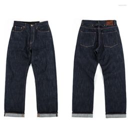 Men's Jeans Men's Men's Middle Waist 23OZ Heavy Weight Selvedged Denim Bukleback Straight Amekaji Cowboy Motorcycle Cargo