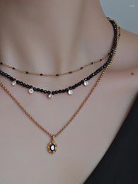 Pendant Necklaces Light Luxury Niche Exquisite Champagne Crystal Zircon Necklace Thin Collarbone Chain