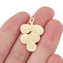 Charms 5 X Gold Color Tree Leaf Pendants Beads For DIY Earrings Necklace Jewelry Making Findings Accessories 30x20mm