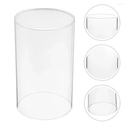 Candle Holders Shade Open Ended Tube Shades Clear Glass Cover Desktop Transparent Holder Pillar