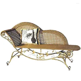Camp Furniture L Outdoor Bed Leisure Garden Balcony Wrought Iron Chaise Longue Winding Woven Single Double Lying Chair