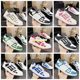 Designer Casual Shoes Skel Top Low amirlies shoes Bone Leather Sneakers Skeleton Blue Red White Black Green Gray Men Women Outdoor Training Shoes 07
