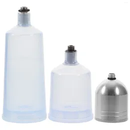 Dinnerware Sets 3 Pcs Airbrush Replacement Pot Dismountable Bottle Container Terrarium Tank Dispensing Bottles Plastic Glass Jar Clear