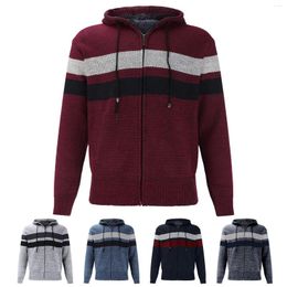 Men's Sweaters Gradient H And Thick Sweater Oversized Jacket Fashionable Colour Matching Knit Cardigan Workout Hoodie For Men