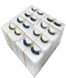 False Eyelashes Natural Coloured Lashes In Bulk Whole Colour DD Curly Faux Mink Full Russian Strip Lash Vendor Pink Green Mix7778908