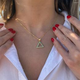 Pendant Necklaces Fashion Geometric Triangle Necklace For Women Men Stainless Steel Elegant Party Jewelry Couples Anniversary Gift