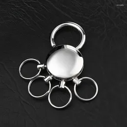 Keychains Portable Round Zinc Alloy Keyring With Five Detachable Ring Key Holder Removable Metal Keychain Keyfob For Gift