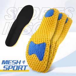 Shoe Parts Accessories Memory Foam Sport Insoles Mesh Breathable Cushion Elastic Shock Absorbing For Man Women Orthopedic 231024