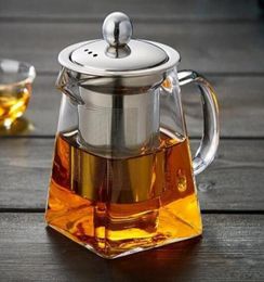 Clear Borosilicate Glass Teapot With Stainless Steel Infuser Strainer Heat Resistant Loose Leaf Tea Pot2827941