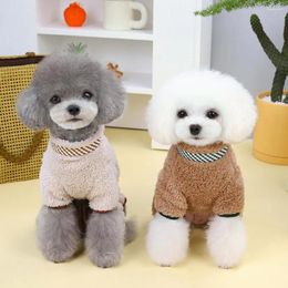 Dog Apparel Plaid Pet Clothes Cosy Winter Jumpsuit Easy-to-wear Dog/cat With Zipper Design Supplies For Weather Stylish