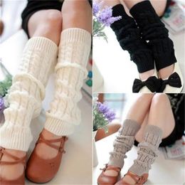 Women Socks Long Women's Knitted Warm Foot Cover White Arm Warmer Ladies Autumn Winter Crochet Boot Cuffs