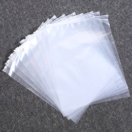 wholesale 50pcs/lot Clear Zipper Packaging Bags Clothing Resealable Poly Plastic Apparel Merchandise Zip Bags for Ship Clothes Shirt Jeans