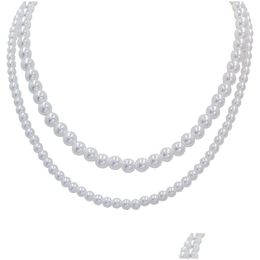Beaded Necklaces Baroque Pearl Necklace Artificial Wedding Bridal Round Bead Drop Delivery Jewellery Pendants Dhbr2