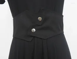 Belts Women's Runway Fashion Black Fabric Elastic Cummerbunds Female Dress Corsets Waistband Decoration Wide Belt R1032