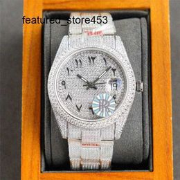 VVS Diamond Watch Automatic Sapphire Watch Full Mechanical 40MM Diamond Mirror Stainless Steel Wristband Bezel For Men Fashion Wristwatch Business