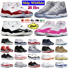 Cherry 11s Pink Basketball Shoes Jumpman 11 Purple Jade Blue Cool