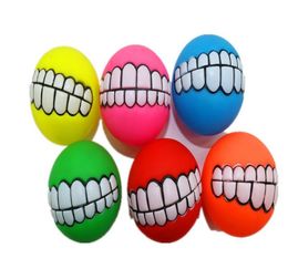 6種類の異なる色のペットおもちゃ75 cmエナメルボーカル歯トレーニングボールおもちゃ犬用品5501394