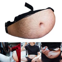 cosplay Fashion Halloween Accessories Bag Dad Bod PU Funny Beer Belly Treasure Chest Waist Bag Men Adult Carnival Costumecosplay