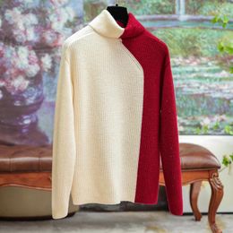 Women's Sweaters High-quality Pullover Original Design Bright Silk High Neck Thick Needle Wool Loose Sweater Women 2023 Fall Clothing
