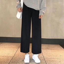 Women's Pants 2023 Wide Leg Women Solid High Waist Trousers Pleated Loose Casual Elegant Womens Korean Style Chic School Daily Girls