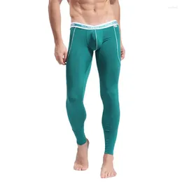 Men's Thermal Underwear Long Tights Underpants Bulge Pouch Legging Autumn Winter Thermo Pants Bamboo Johns Warm Trousers