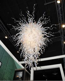 Large White Pendant Lamps for Living Room Villa Chihuly Hand Blown Glass Chandelier Lighting Art Decoration