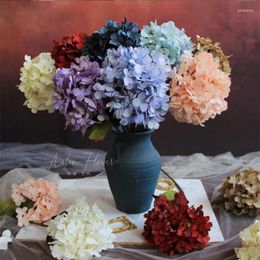 Decorative Flowers Artificial Silk Hydrangea Autumn Vase For Home Wedding Decor Christmas Bridal Bouquet Wall Set