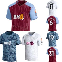 Club Team Aston Villas Soccer 19 Moussa Diaby Jersey 11 Ollie Watkins 6 Douglas Luiz 1 Emiliano Martinez 14 Pau Torres 12 Lucas Digne Football Shirt Kits 2023 2024